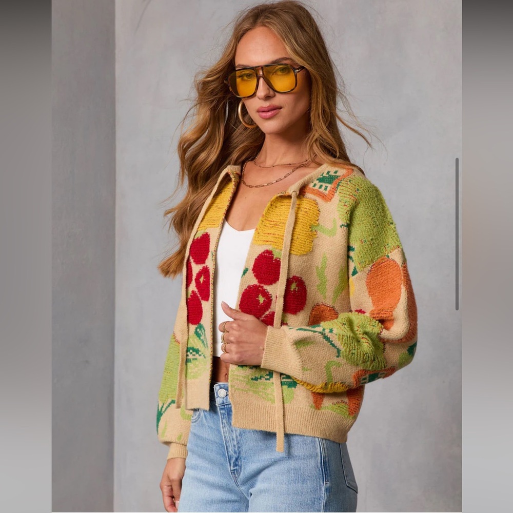 Vici Multicolor Fruit Pattern Cardigan - image 4